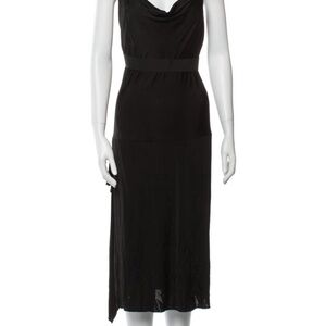 Alberta Ferretti Black Backless Cowl Neck Maxi Dress